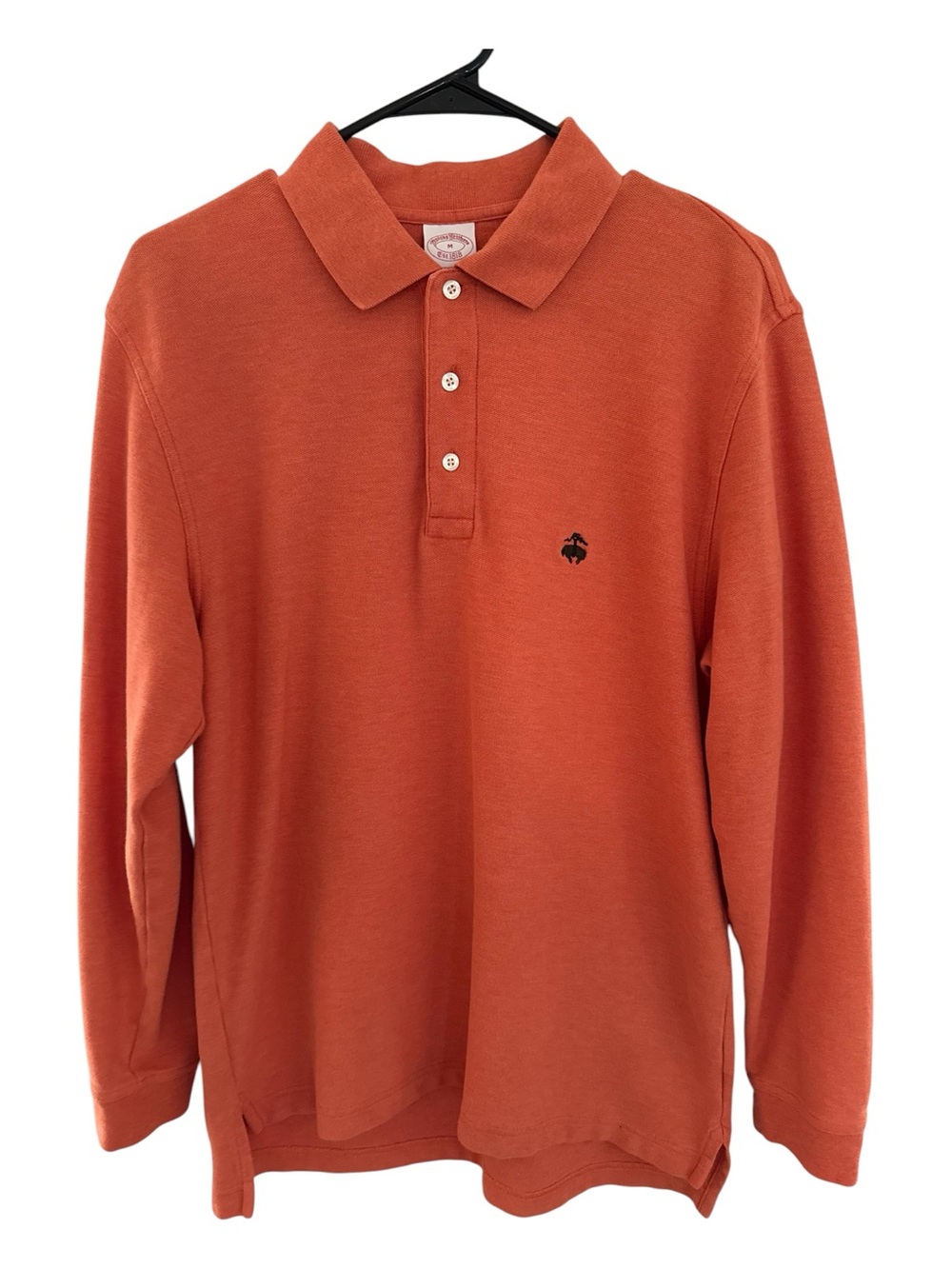Brooks Brothers Original Fit 1818 Long-Sleeve Polo in Rust Orange
